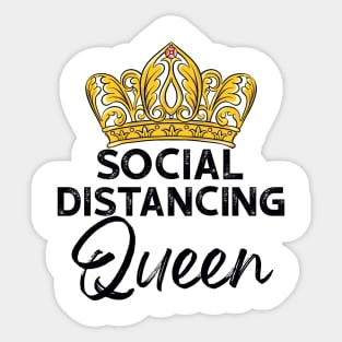 Womens Social Distancing Queen Sticker